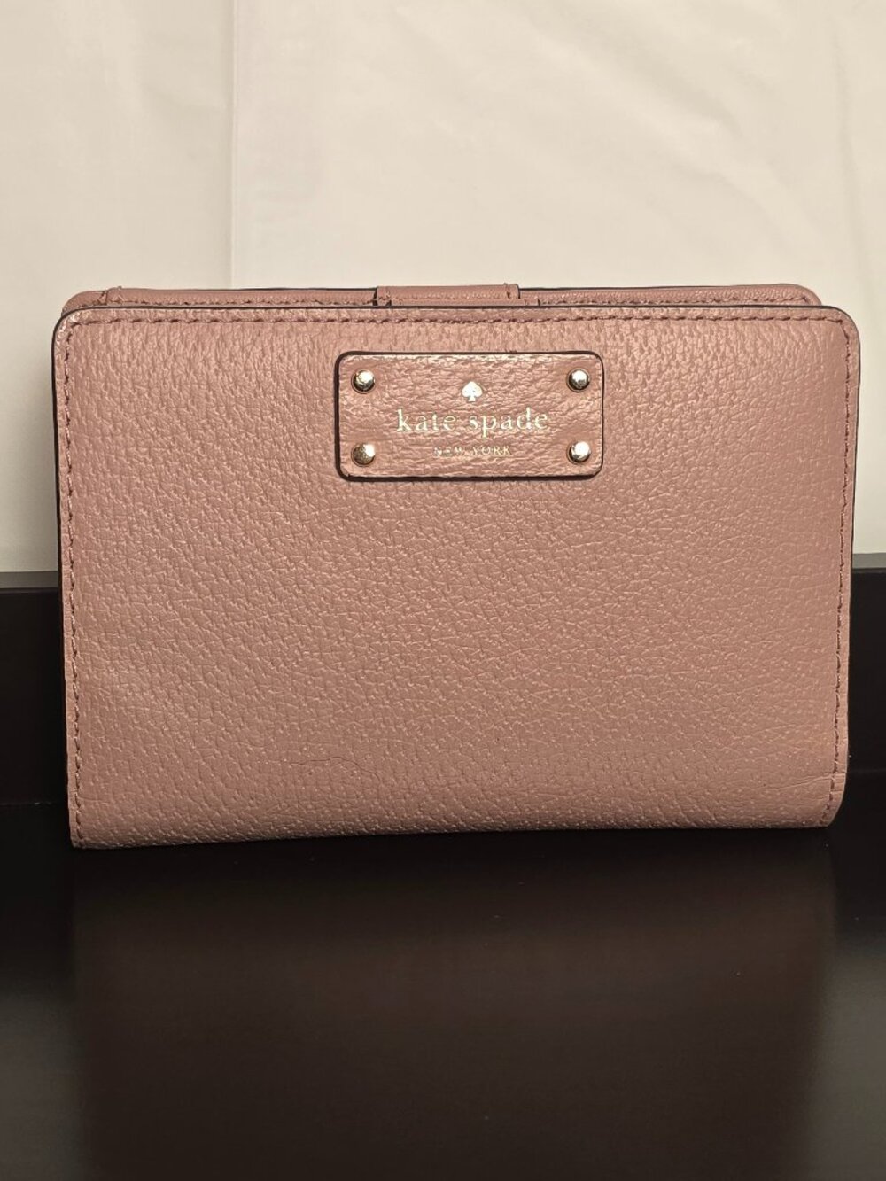 Kate Spade Grove Street Tellie Bifold Wallet in Pink Pebbled Leather